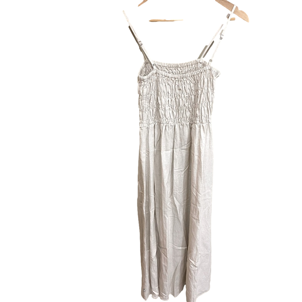 RHYTHM Women's Classic Shirred Midi Dress Oat Medium NWT- Australian Made 🦘 - Picture 6 of 13